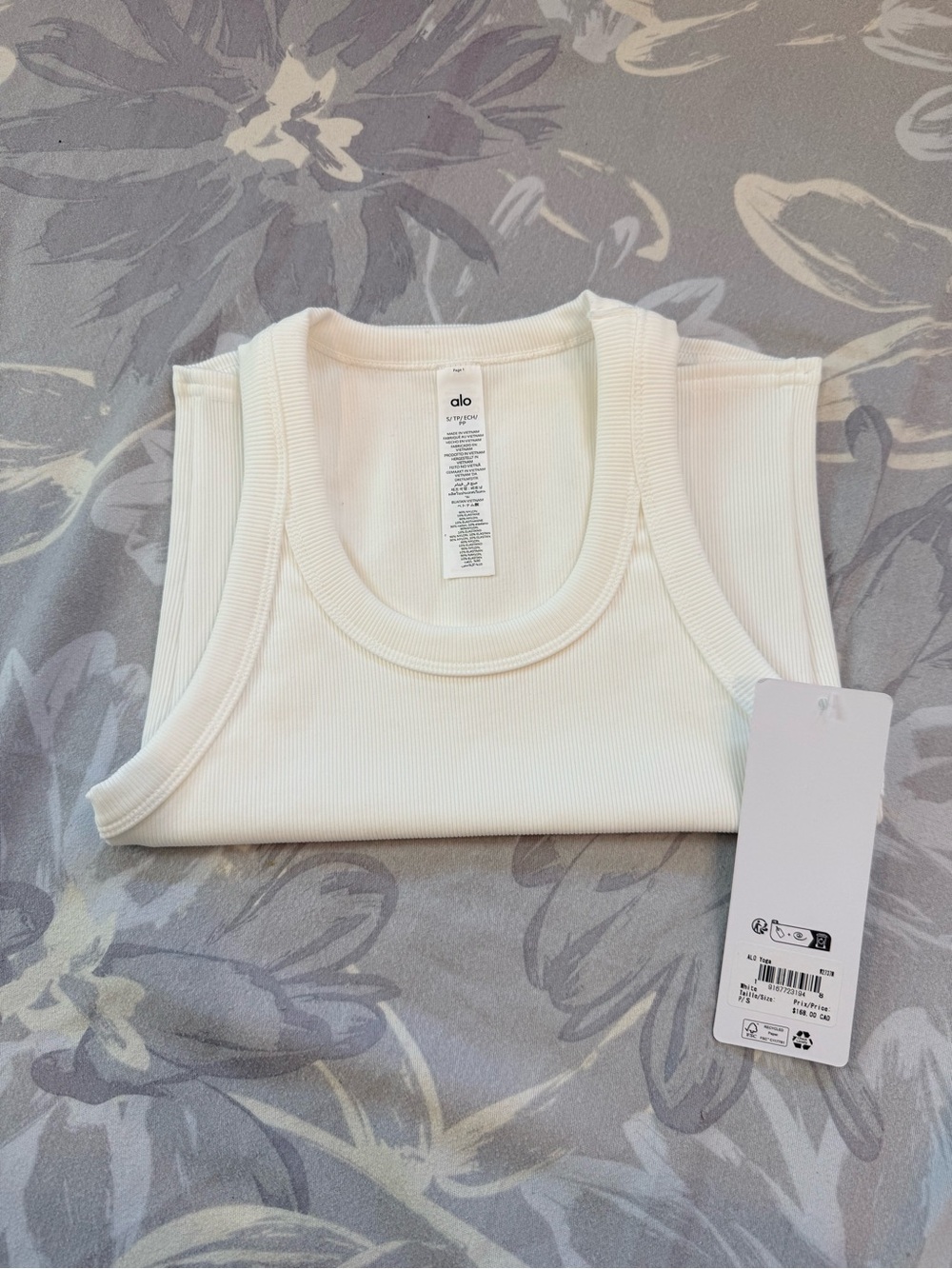 ALO Yoga White Ribbed Racerback Tank - Picture 5 of 5